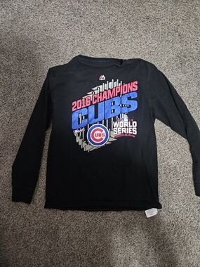 Chicago Cubs 2016 Champions Mens Long-Sleeve Shirt - Black